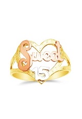 mini sweet heart three tone gold baby ring 